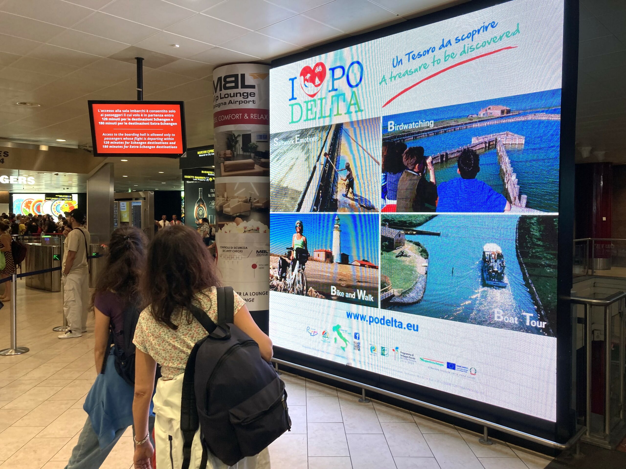 campagna promozionale per il Delta del Po all’aeroporto Marconi e alla stazione ferroviaria di Bologna