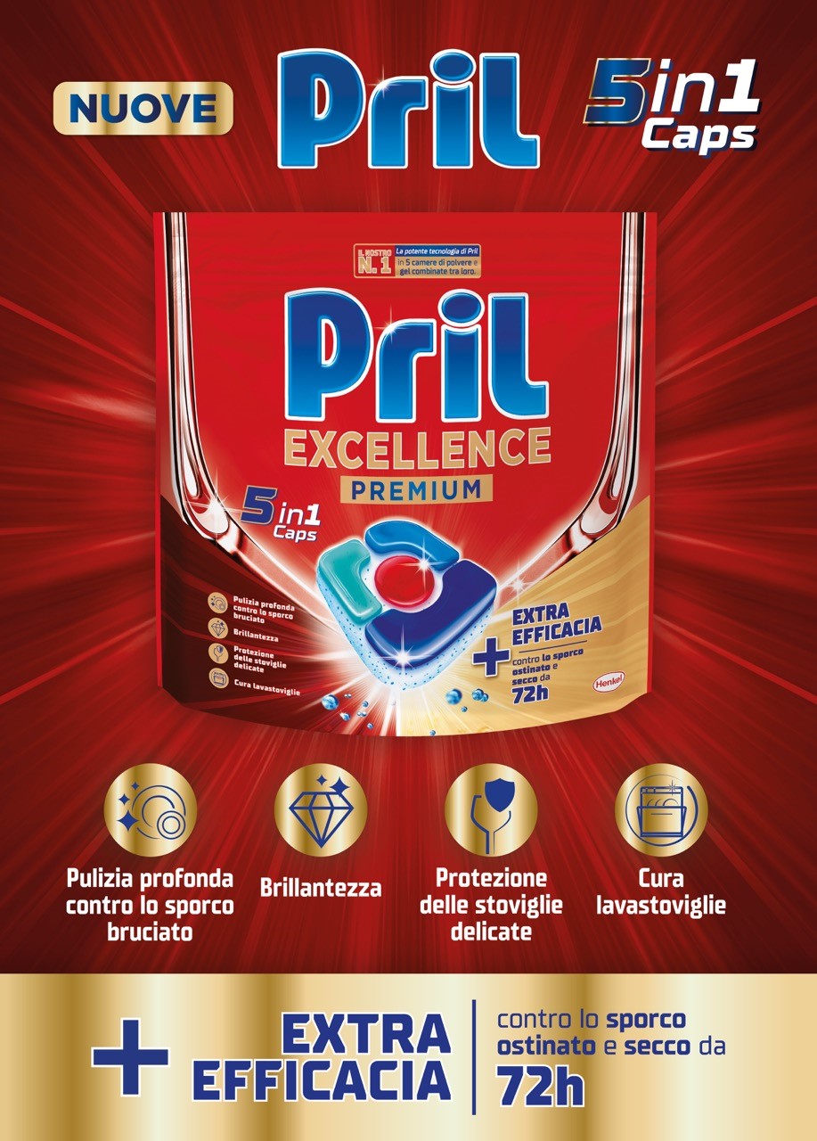 Pril lancia le nuove Pril Excellence 5in1 Caps